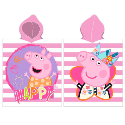 Poncho Praia Microfibra Porquinha Peppa Happy