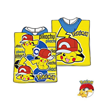 Poncho Praia Pokémon Pikachu Amarelo