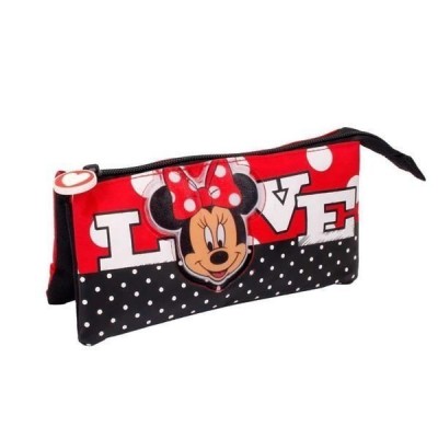 Porta Lápis 3 Bolsos Minnie Sweet Red