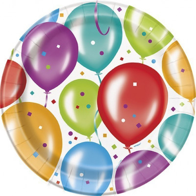 Pratos Festa Balloon Party 23cm - 10 und
