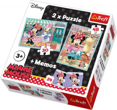 Puzzle 2 em 1 + Memo Minnie e Margarida