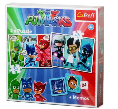 Puzzle 2 em 1 + memo - PJ Masks