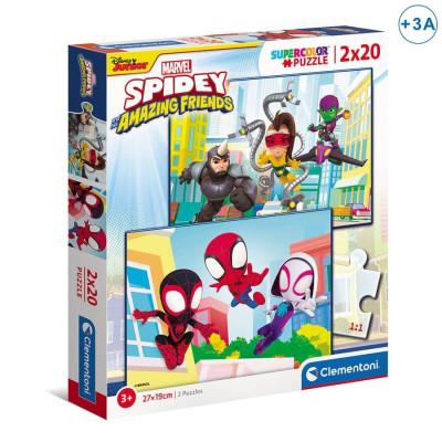 Puzzle 2x20 peças Spidey and his Amazing Friends