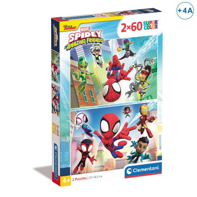 Puzzle 2x60 peças Spidey and his Amazing Friends
