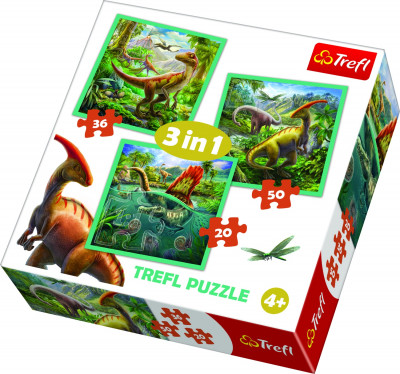 Puzzle 3 em 1 Dinossauros