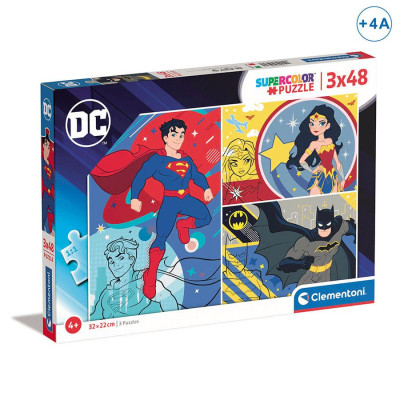 Puzzle 3x48 peças DC Comics