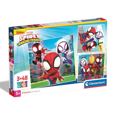 Puzzle 3x48 peças Spidey and his Amazing Friends