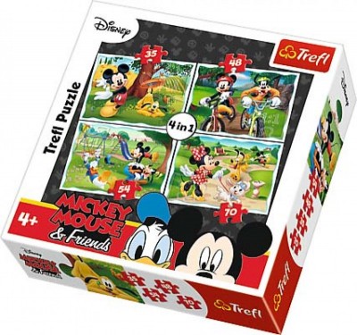 Puzzle 4 em 1 - Brincar no Parque - Personagens Disney | Loja da Criança