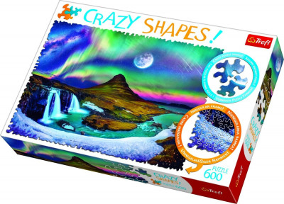 Puzzle 600 peças Crazy Shapes Aurora Boreal Islândia
