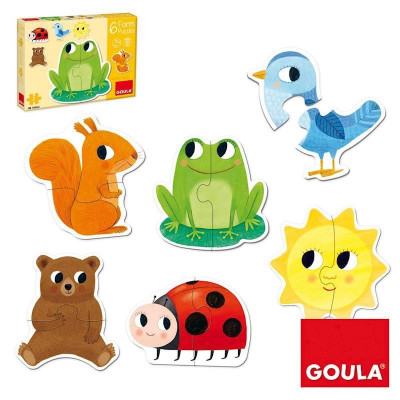 Puzzle Animais 6x2 peças Goula
