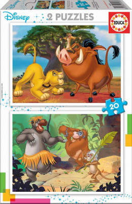 Puzzle Animais Disney 2x20 peças