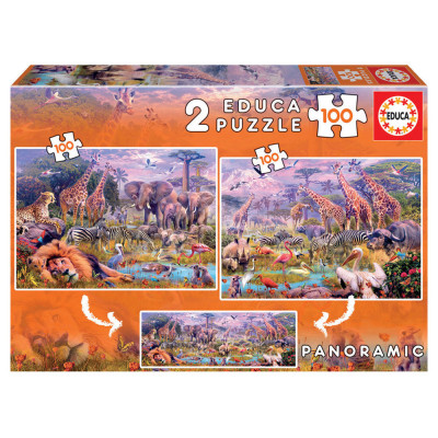 Puzzle Animais Selvagens 2x100 peças