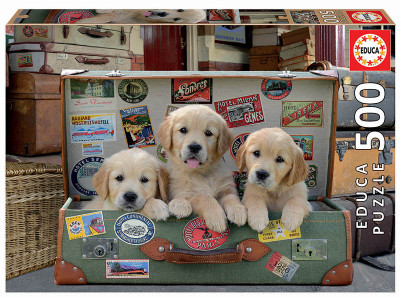 Puzzle Cachorros na Mala 500 peças