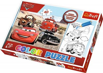 Puzzle Color 40 Pcs - Carros no deserto - Cars 2