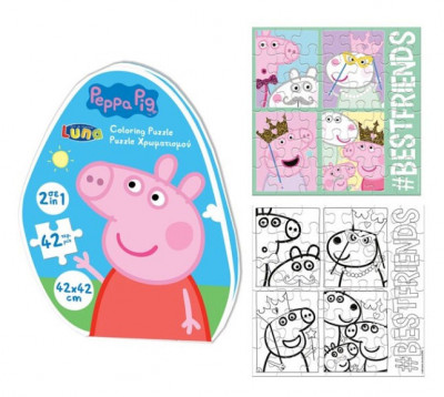 Puzzle de Colorir Porquinha Peppa 42 peças