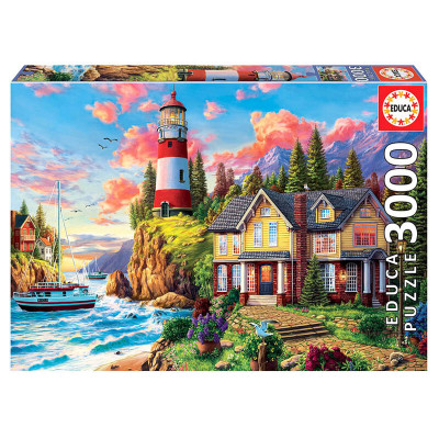 Puzzle Farol Junto ao Oceano 3000 peças