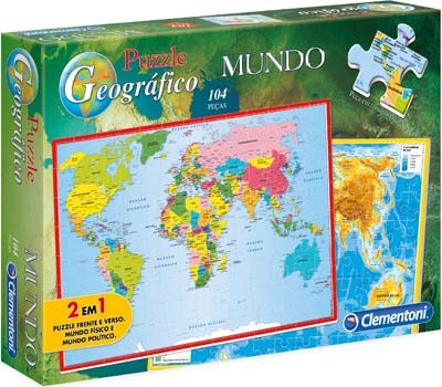 Puzzle Geográfico Mundo 104 peças