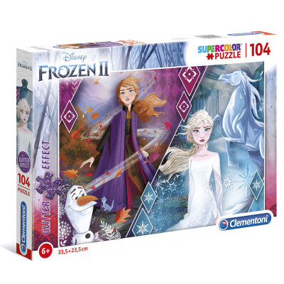 Puzzle Glitter Frozen 2 Disney 104 peças