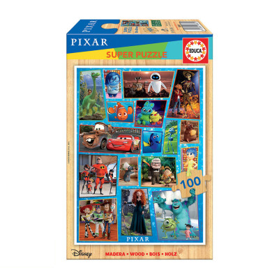 Puzzle Madeira 100 peças Pixar