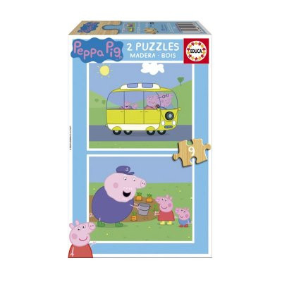 Puzzle madeira 2 em 1 Peppa 9 peças