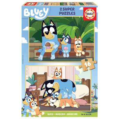 Puzzle Madeira 2x16 peças Bluey