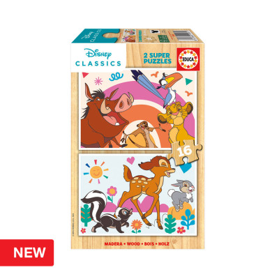Puzzle Madeira 2x16 peças Disney Classics