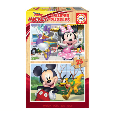 Puzzle Madeira 2x25 peças Mickey and Friends Disney