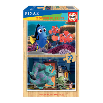 Puzzle Madeira 2x25 peças Pixar