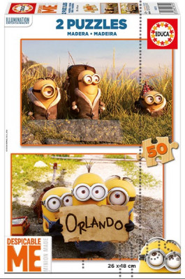 Puzzle Madeira 2x50 peças Minions