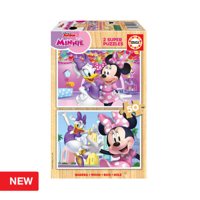 Puzzle Madeira 2x50 peças Minnie Disney