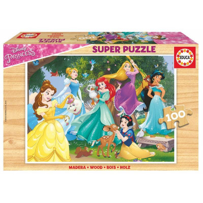 Puzzle madeira Princesas Disney 100pç