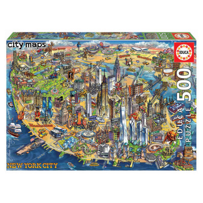 Puzzle Mapa de Nova Iorque - City Maps 500 peças