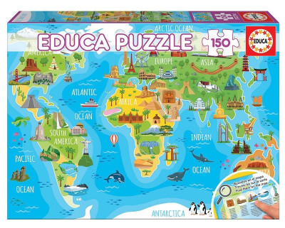Puzzle Mapa Mundo Monumentos 150 peças