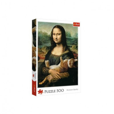 Puzzle Mona Lisa com Gato 500 Peças