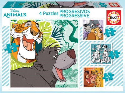 Puzzle Progressivo 4 em 1 Animais Disney 2