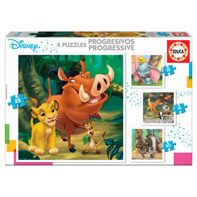 Puzzle progressivo 4 em 1 Animais Disney