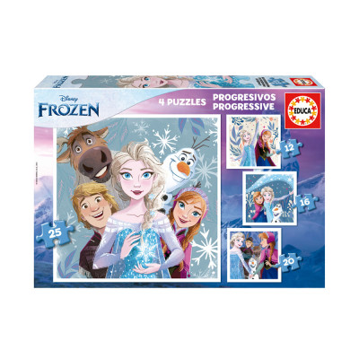 Puzzle Progressivo 4 em 1 Frozen Disney