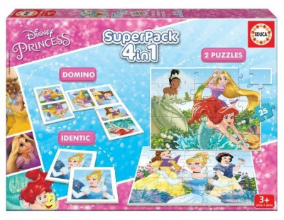 Puzzle Superpack 4 em 1 Princesas Disney