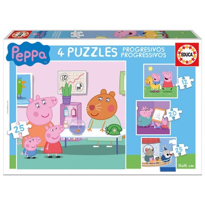 Puzzles Progresivos Porquinha Peppa Pig 12-20-25pz