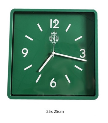 Relógio de Parede Sporting Quadrado 25x25cm