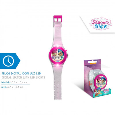 Relógio de pulso digital com luz led Shimmer e Shine