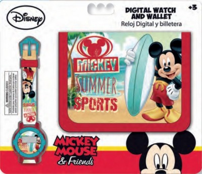 Relógio Digital + Carteira Mickey - Summer Sports