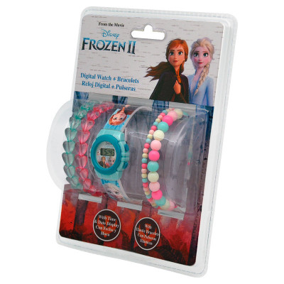 Relógio Digital Frozen 2 + Pulseiras