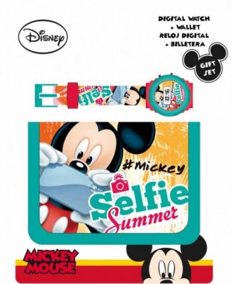 Relógio Digital+Carteira Mickey - Selfie Summer