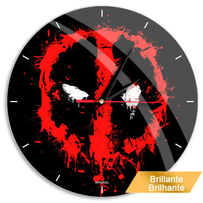 Relógio Parede Brilhante Deadpool Marvel