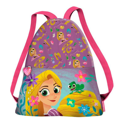 Saco mochila com alças tiras Rapunzel Disney Tangled