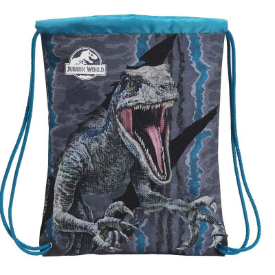 Saco Mochila Jurassic World Azul 44cm