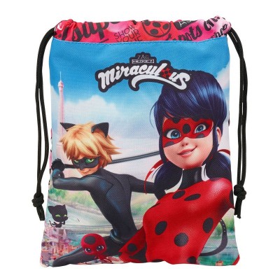 Saco Mochila Ladybug e Cat Noir 25cm