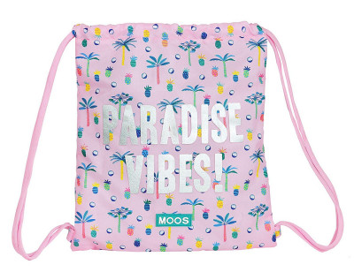 Saco Mochila Moos Paradise Vibes Rosa 40cm