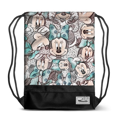 Saco mochila Premium com cordões 48cm Minnie - Drawing
